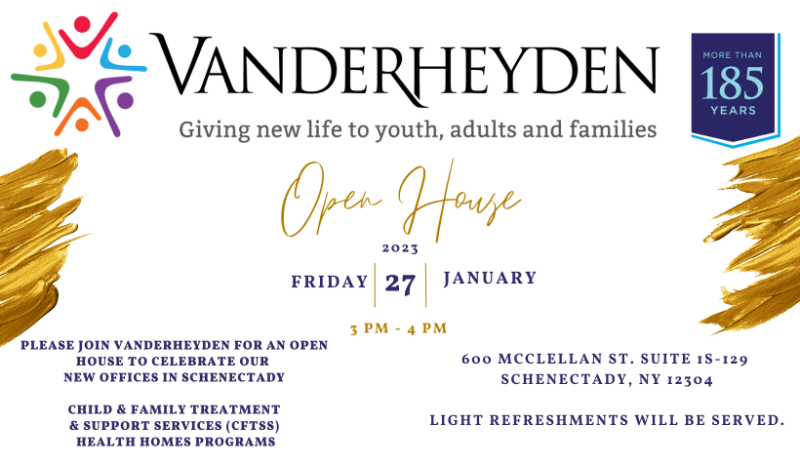 Please join Vanderheyden Friday, January 27th for an open house to celebrate our new offices in Schenectady!